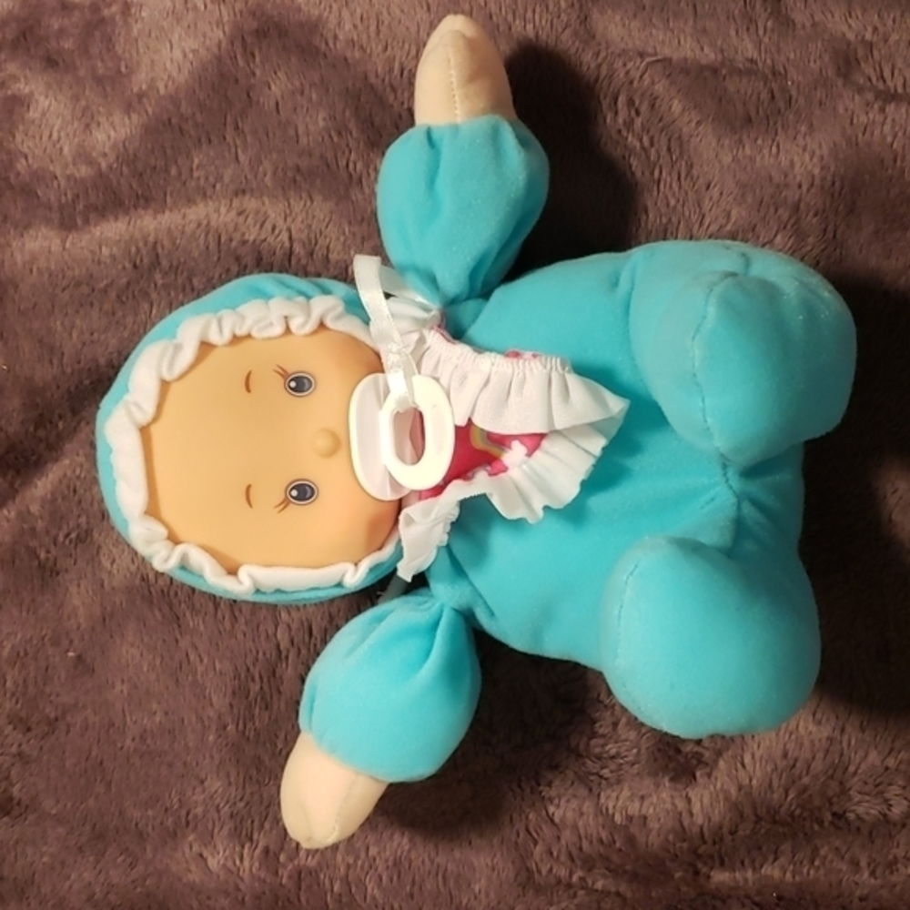 WALMART 10" BABY DOLL Blue Pajamas Pacifier TAGS Plush Stuffed Toy Lovey.